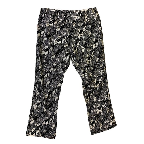 Kenneth Cole New York Black & White Geometric Pattern Pants Size 10 Classic Work - Picture 1 of 6